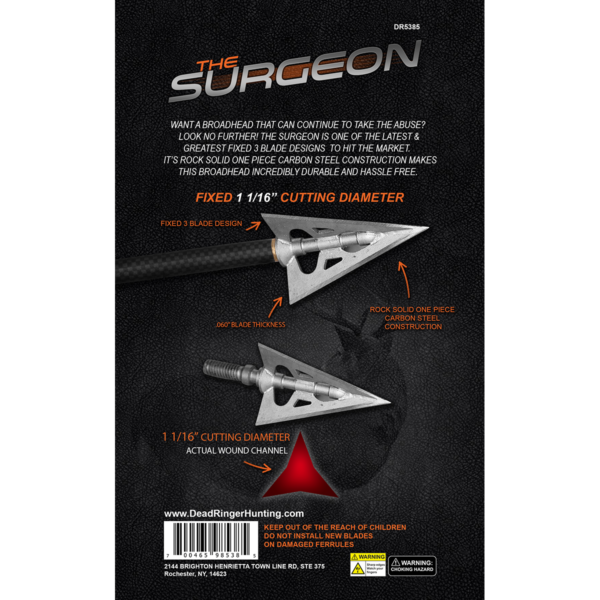 dead ringer the surgeon fixed broadheads graphic